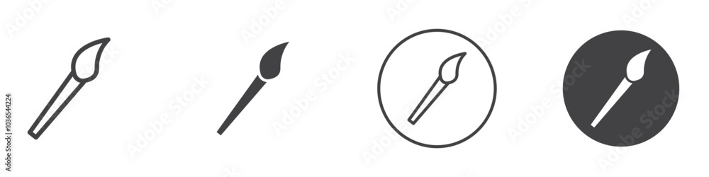 Paint brush icon Thin line art isolated Paint brush icon Thin line art isolated