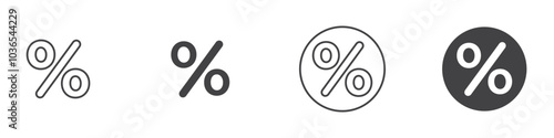 Percentage icon Thin line art isolated