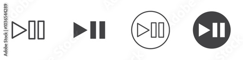 Play pause icon Thin line art isolated