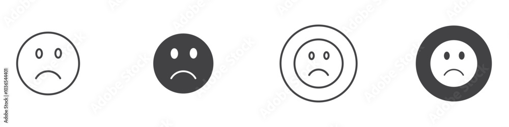 Sad icon Thin line art isolated Sad icon Thin line art isolated