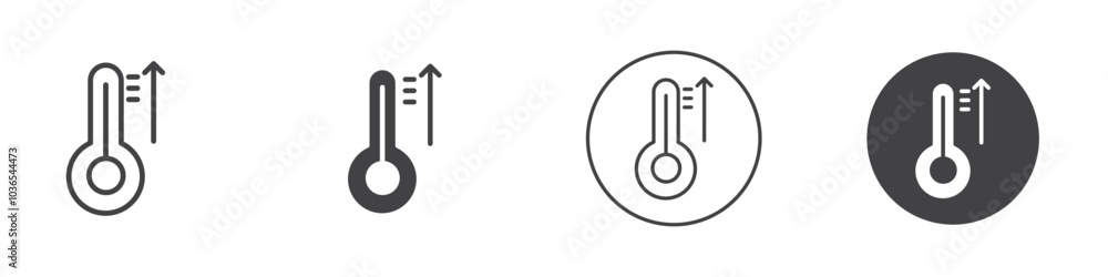 Temperature icon Thin line art isolated Temperature icon Thin line art isolated