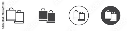 Shopping Bags icon Thin line art isolated