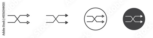 Shuffle icon Thin line art isolated