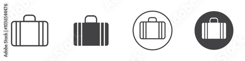 Suitcase icon Thin line art isolated