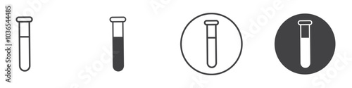 Test tube icon Thin line art isolated