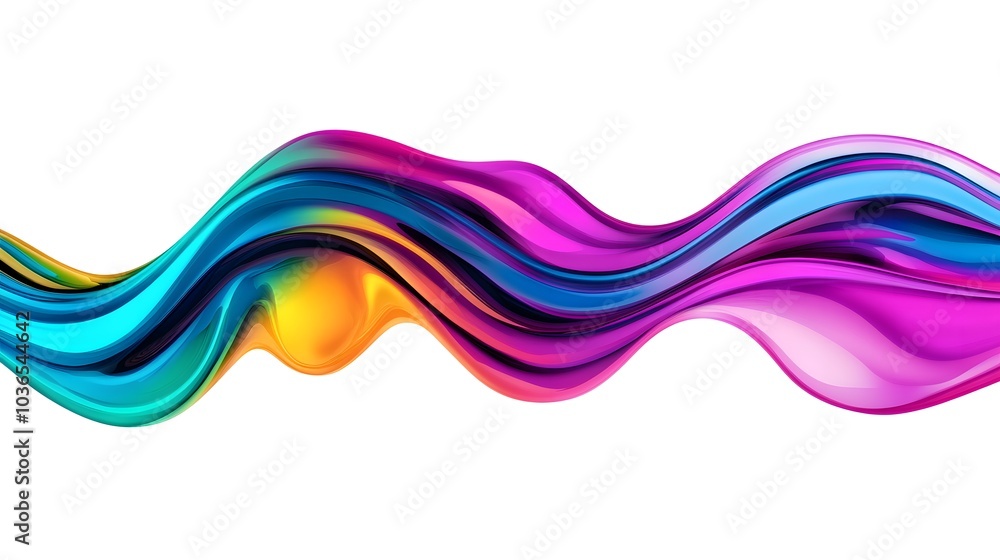 Fototapeta premium Abstract iridescent shape, 3d render