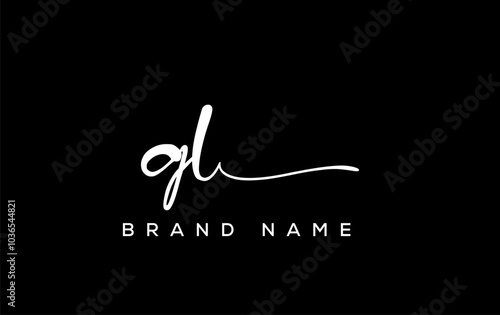GL letter beauty handwriting vector logo.