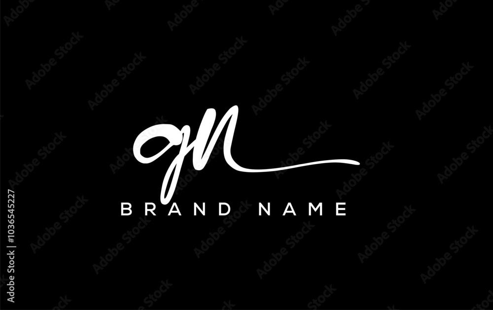 GN letter beauty handwriting vector logo. GN letter beauty handwriting vector logo.