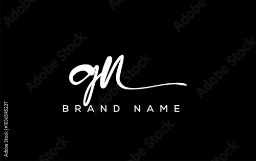 GN letter beauty handwriting vector logo.