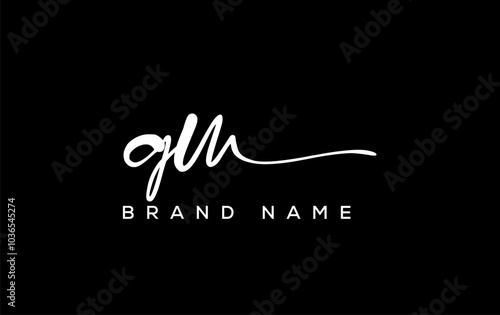 GM letter beauty handwriting vector logo.