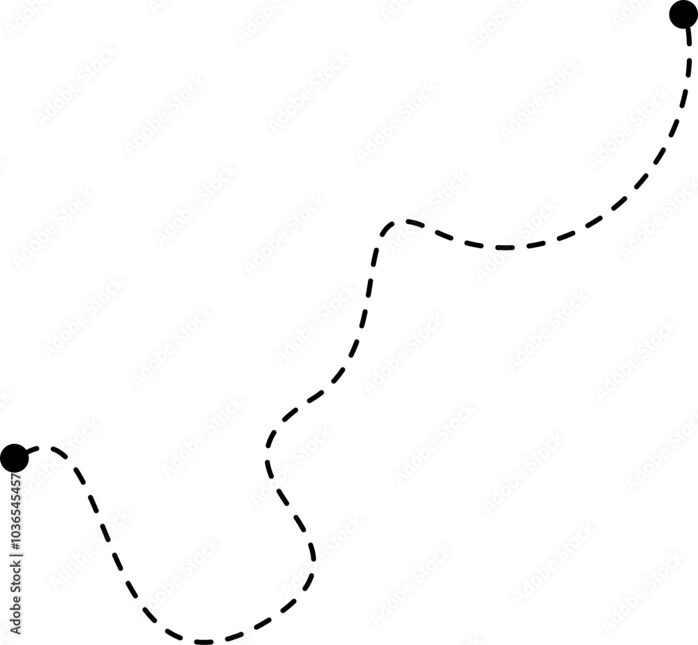Route map dashed line silhouette Route map dashed line silhouette