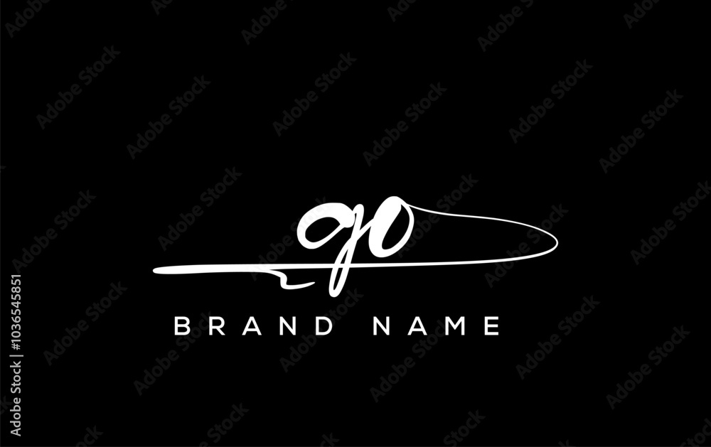 GO letter beauty handwriting vector logo. GO letter beauty handwriting vector logo.