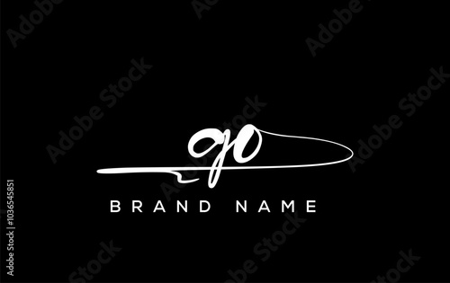 GO letter beauty handwriting vector logo.