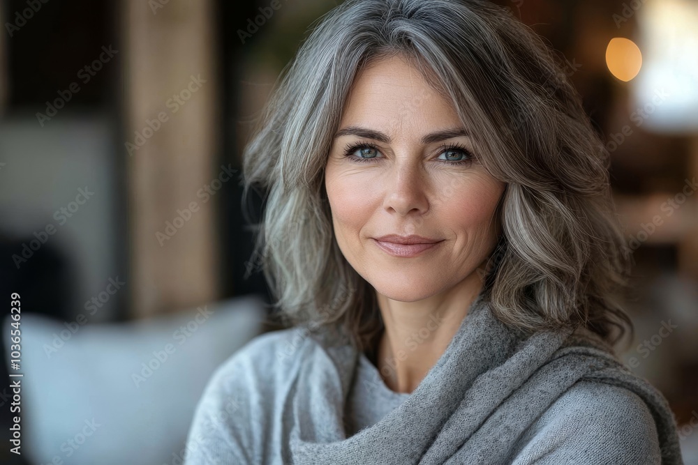 Confident mature woman looking at the camera, Generative AI Confident mature woman looking at the camera, Generative AI