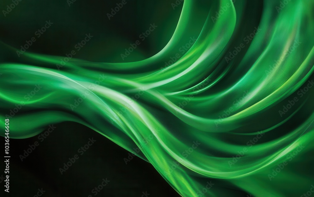 The abstract green lines swirl and intertwine in an organic flow The abstract green lines swirl and intertwine in an organic flow
