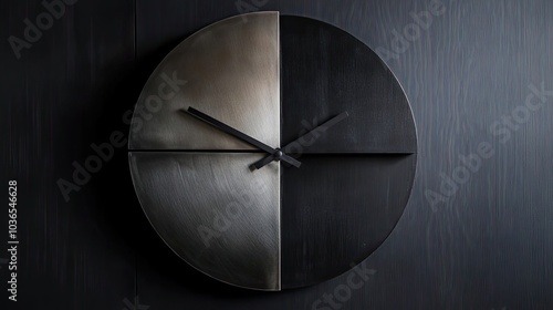 Wallpaper Mural Modern Metal Wall Clock with Black Hands and a Black and Silver Face Torontodigital.ca