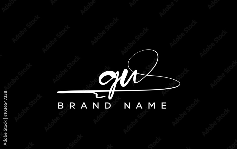 GU letter beauty handwriting vector logo. GU letter beauty handwriting vector logo.