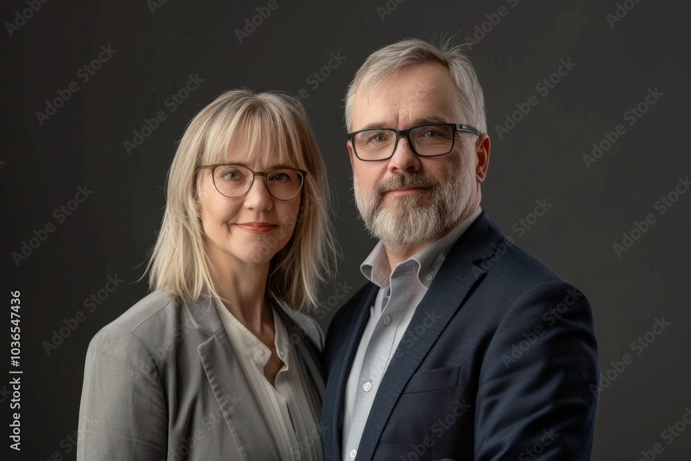 Businesspeople photographed against a professional studio backdrop, symbolizing their strategic approach to business. Businesspeople photographed against a professional studio backdrop, symbolizing their strategic approach to business.
