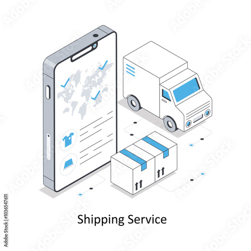 Shipping Service  isometric stock illustration. EPS File stock illustration