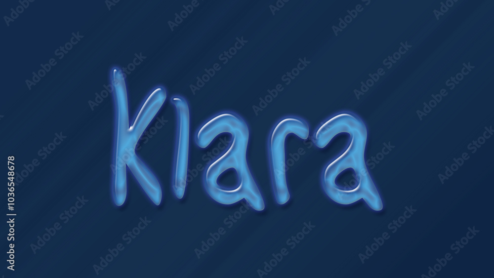 Water bubble 3D text effect of name Klara 0n blue background. Water bubble 3D text effect of name Klara 0n blue background.