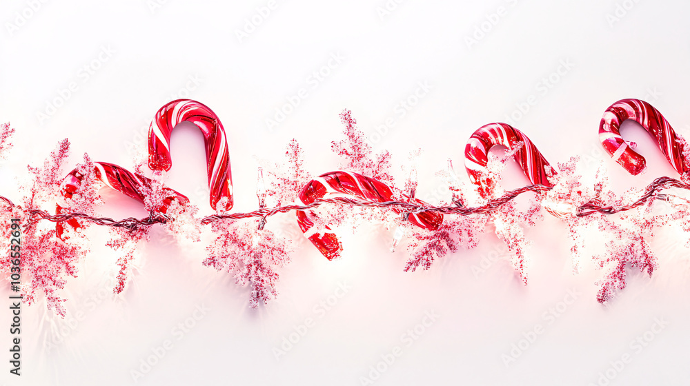 Red and White Candy Cane Christmas Garland Red and White Candy Cane Christmas Garland