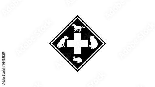 Free Download Veterinary Logo, black isolated silhouette - GFXLoad