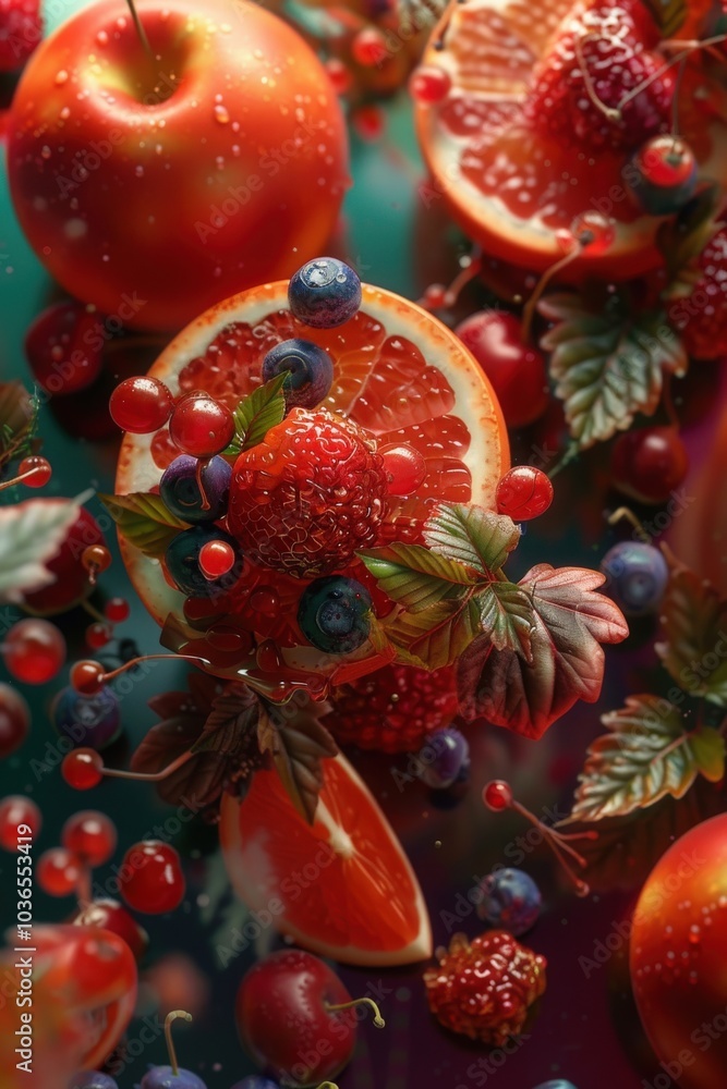 Fototapeta premium Vibrant Citrus Berry Fusion
