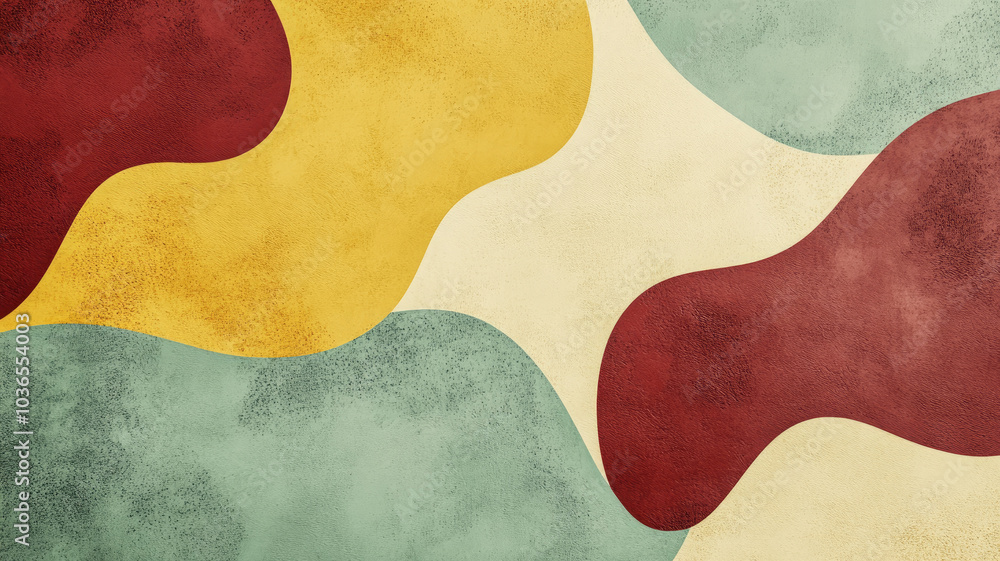 Colorful abstract geometric shapes with textured background in red yellow and teal tones Colorful abstract geometric shapes with textured background in red yellow and teal tones