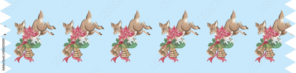 Naklejka premium Cute christmas washi tape. Vector illustration.