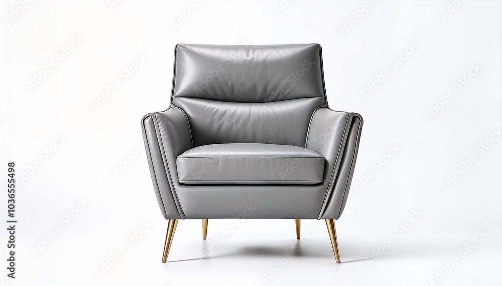 grey leather office armchair on white background grey leather office armchair on white background