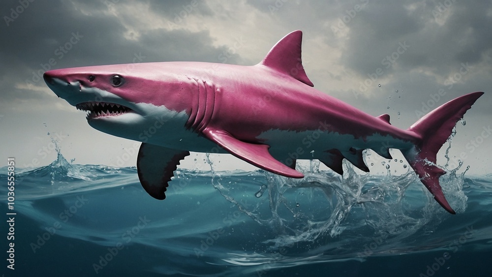 Naklejka premium shark in the sea