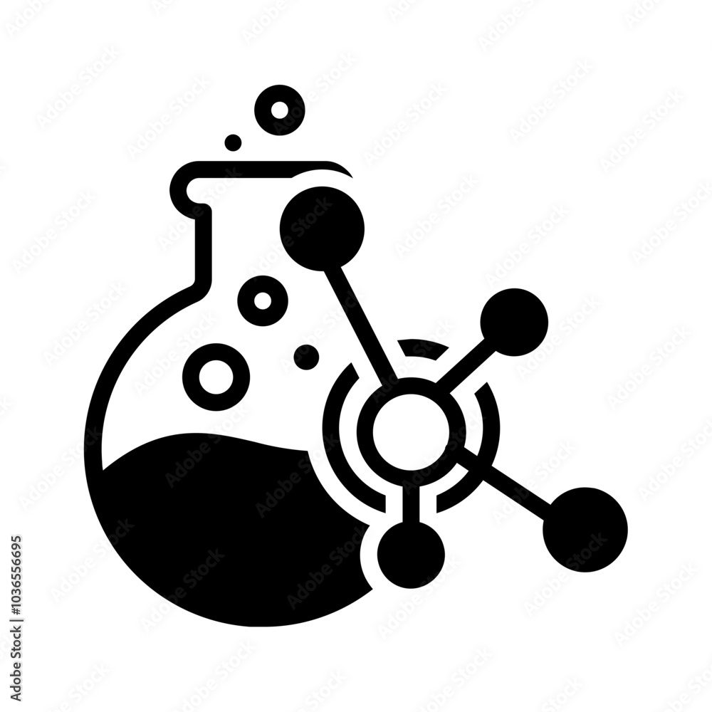 Vector solid black icon for Nano technology Vector solid black icon for Nano technology