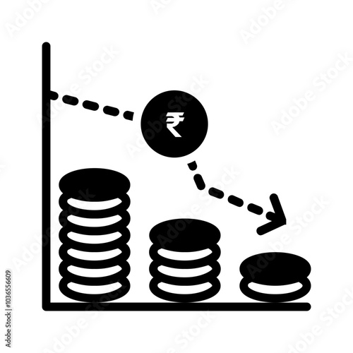 Vector solid black icon for Deprecation
