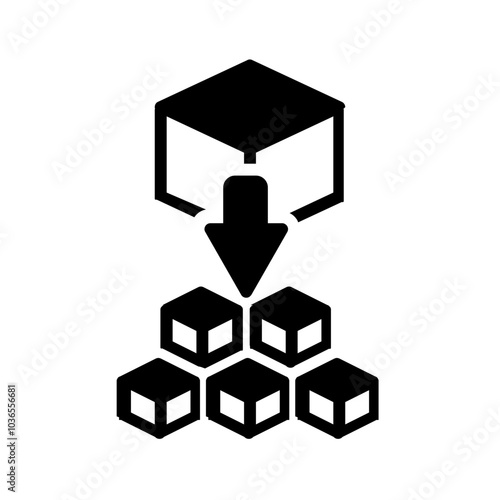 Vector solid black icon for Microservice