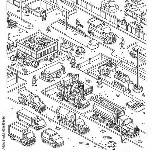 A busy construction site wi...