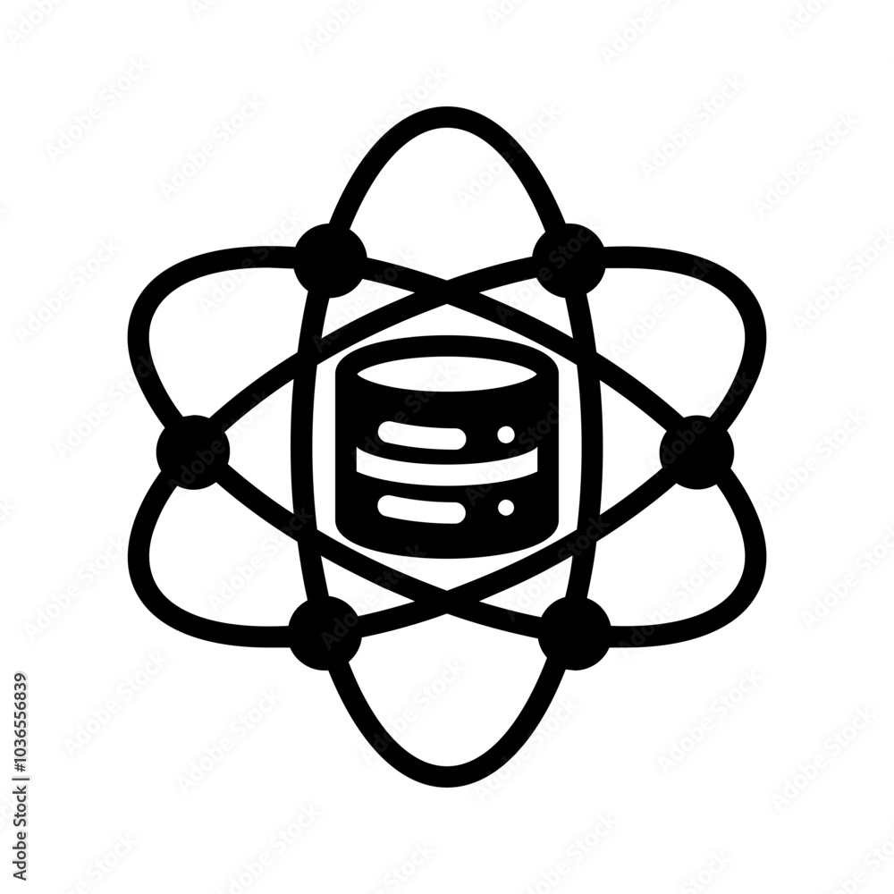 Vector solid black icon for Data science Vector solid black icon for Data science