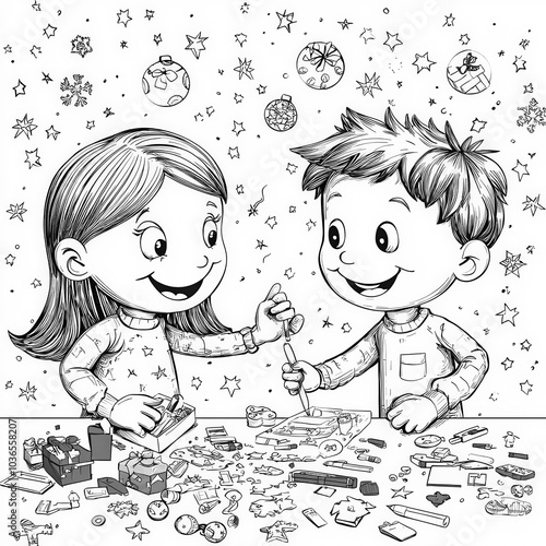 A holiday activity scene wi...