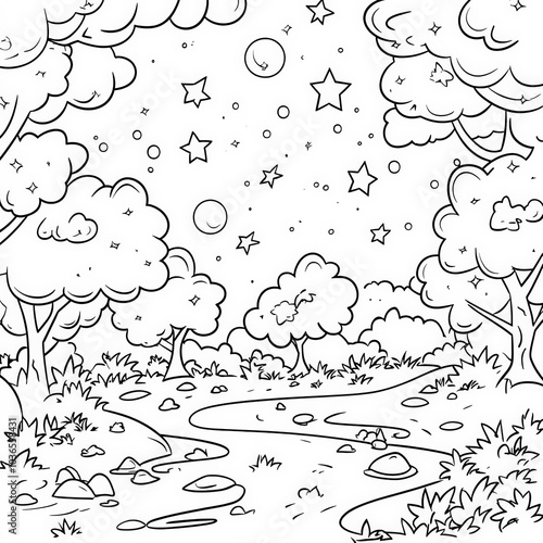 A magical forest illuminate...