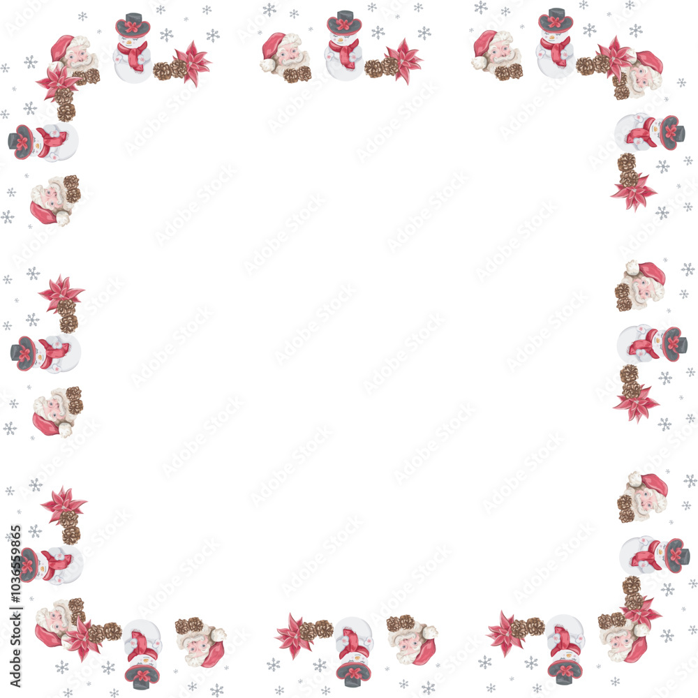 Christmas frame on white background. Vector illustration. Christmas frame on white background. Vector illustration.