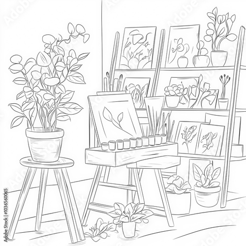 An artist's studio filled w...