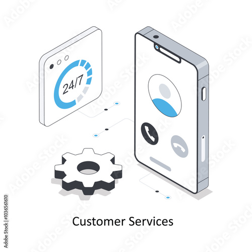 Customer Services  isometric stock illustration. EPS File stock illustration