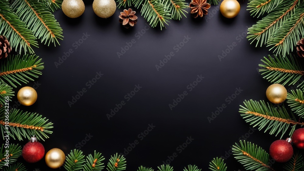 Minimalist Christmas Flat Lay Featuring Simple Holiday Details and a Balanced Design. Minimalist Christmas Flat Lay Featuring Simple Holiday Details and a Balanced Design.