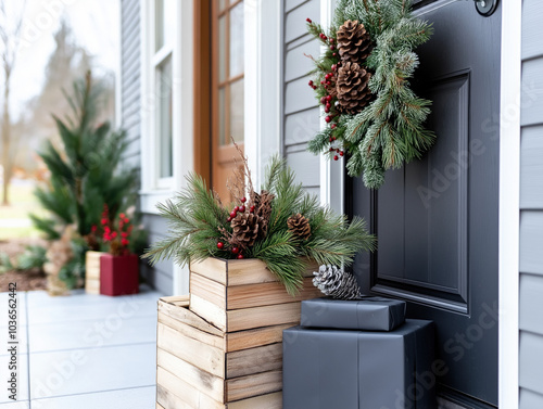 Christmas Wreath On Door