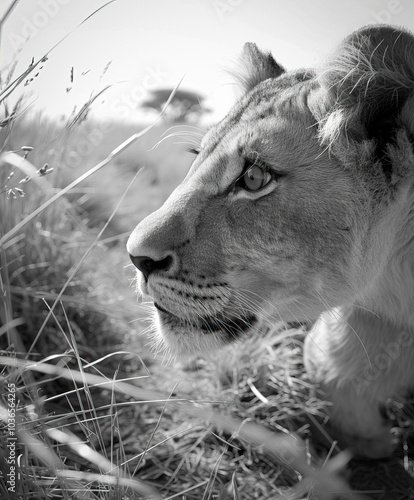 lion face profile
