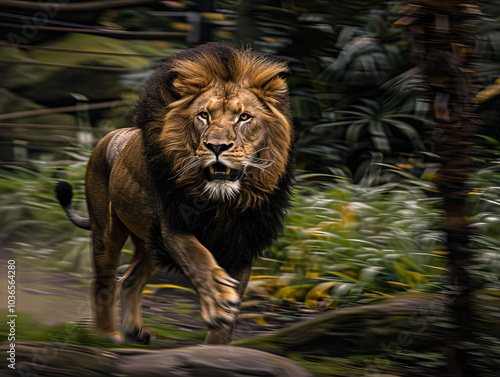 lion running