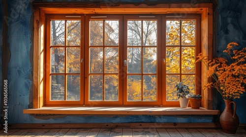 Interior of New Modern House Under Construction with Unfinished Walls and Window photo