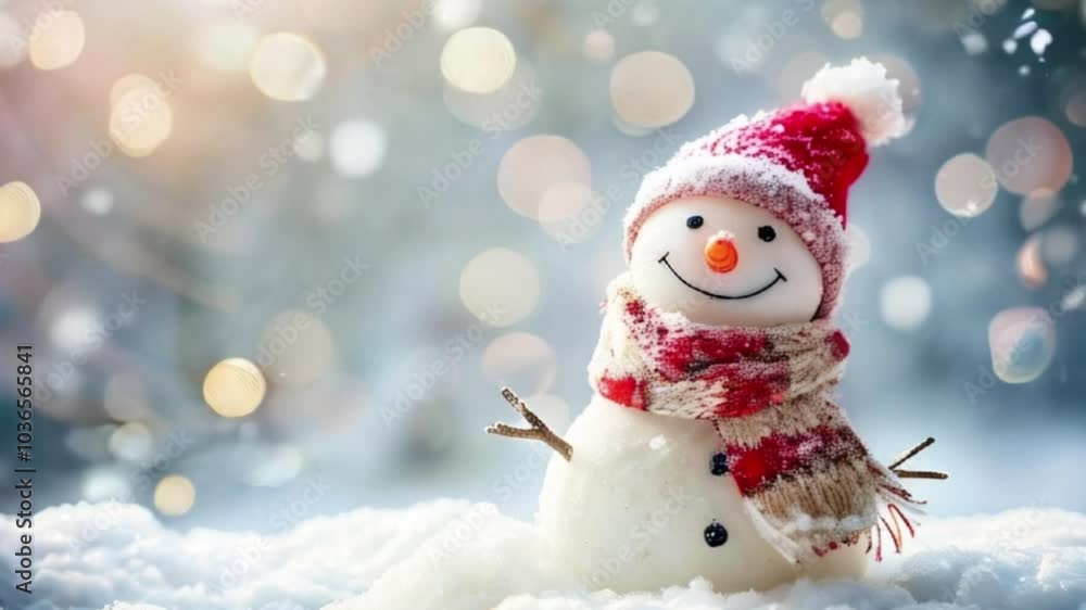 Beautiful Christmas greeting card with winter holiday snowman Beautiful Christmas greeting card with winter holiday snowman