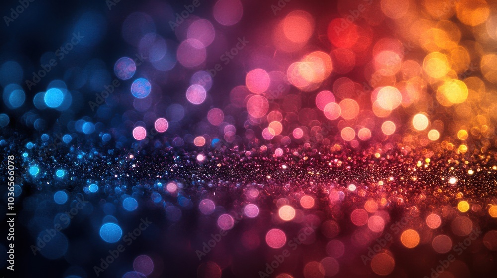 Vibrant abstract background filled with colorful bokeh lights in shades of blue, purple, and orange during a festive evening setting Vibrant abstract background filled with colorful bokeh lights in shades of blue, purple, and orange during a festive evening setting