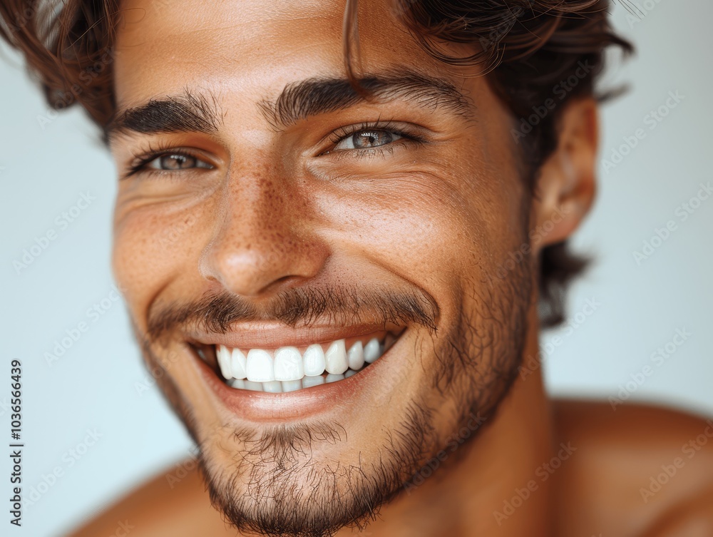 Handsome Smiling Man Closeup with Healthy White Teeth High Resolution Portrait Handsome Smiling Man Closeup with Healthy White Teeth High Resolution Portrait