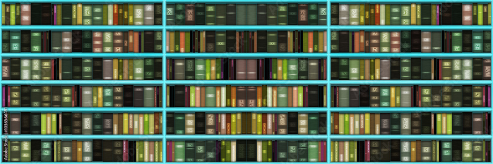 Illustration of book shelf with old and new books Illustration of book shelf with old and new books